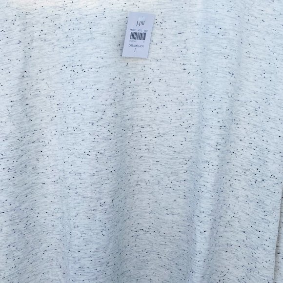 J JILL PONTE TUNIC --  SIZE L   NEVER WORN  CREAM BACKGROUND  BLACK FLECKS - Picture 2 of 4